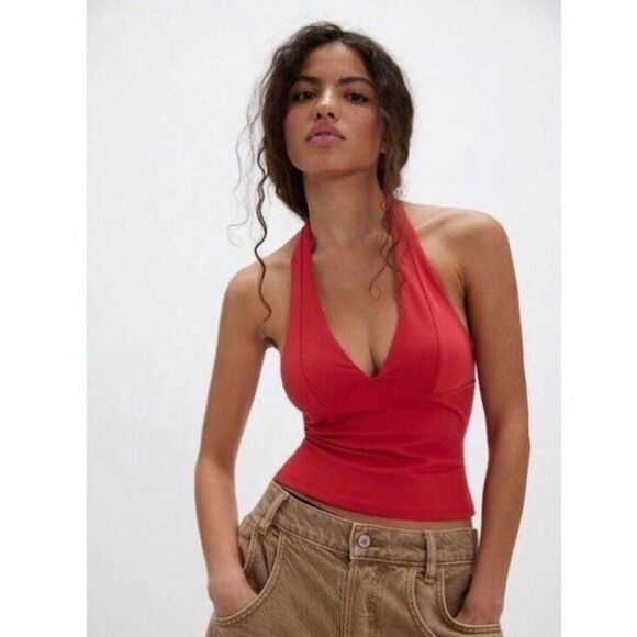 Free People Tops - NEW FREE PEOPLE Still Here Halter Cami TOP RED INTIMATELY FP TANK SIZE L